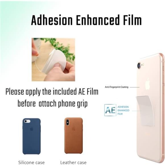 Authentic Natural Gemstone Oval Shape with Gold Edge Cellphone Grip Collapsible - Picture 6 of 8